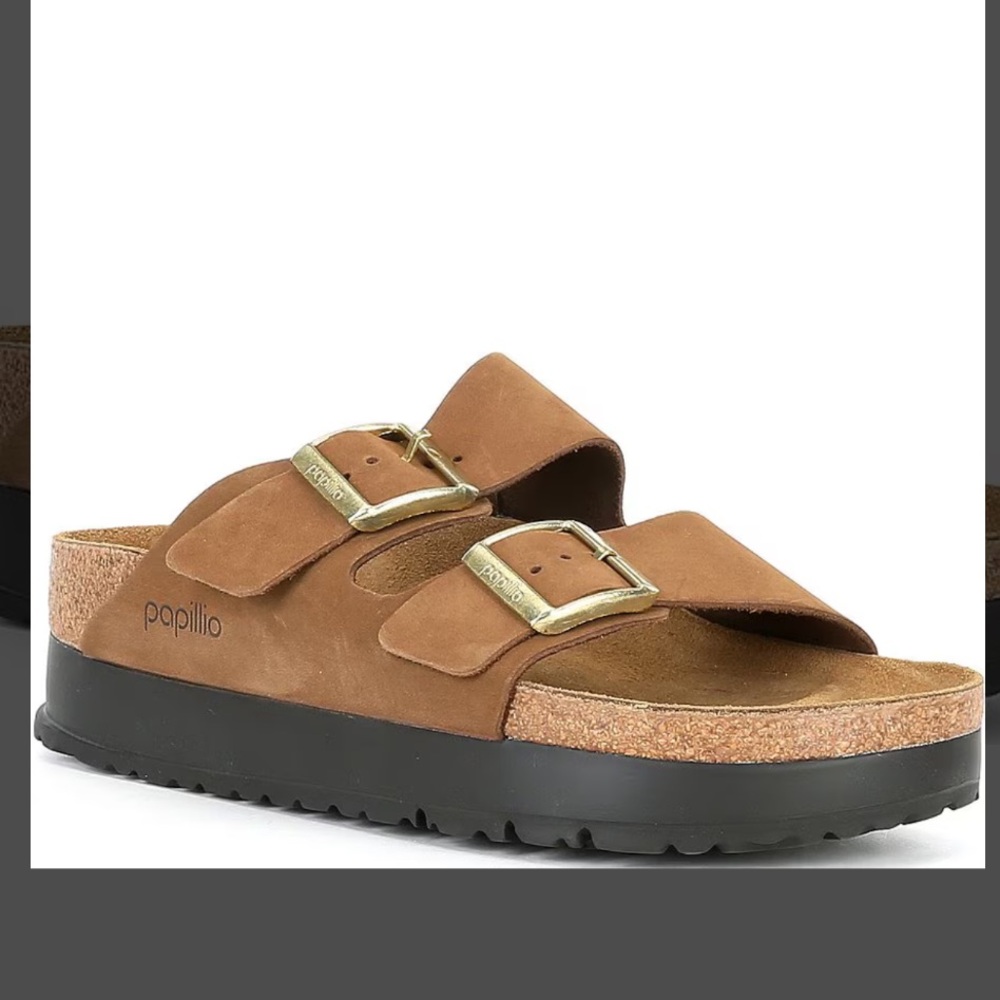 Birkenstock Papillio Arizona Suede Nubuck Platform Sandals - Picture 5 of 11